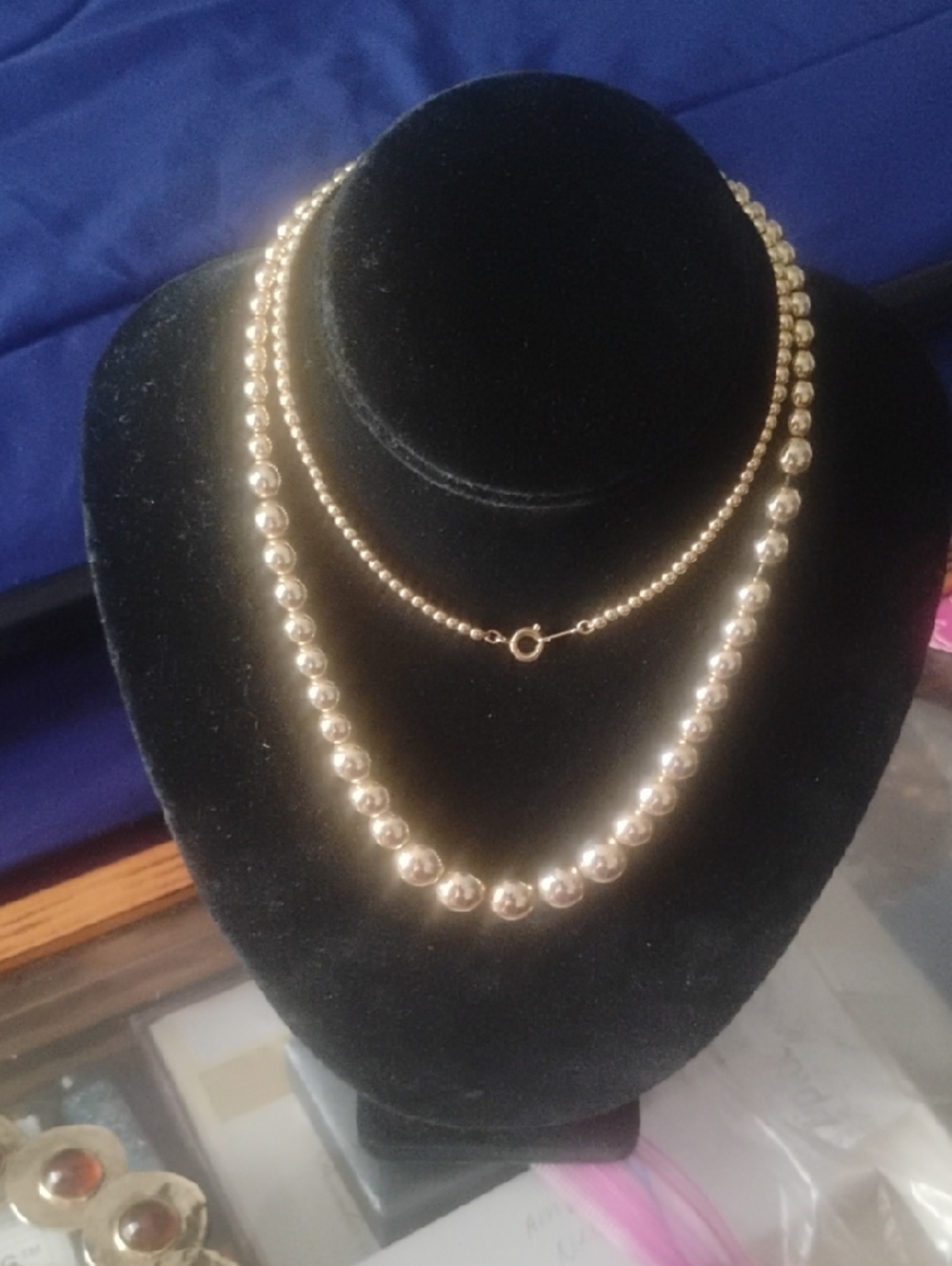 Vintage Gold-Tone Layered Bead Necklace